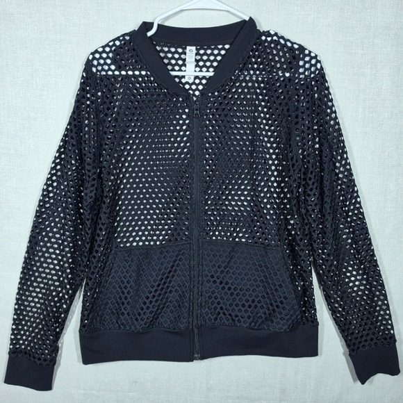 Glyder Jackets & Blazers - Mesh Bomber Jacket Womens Extra Large Black Tech wear Boho Retro Style Glyder